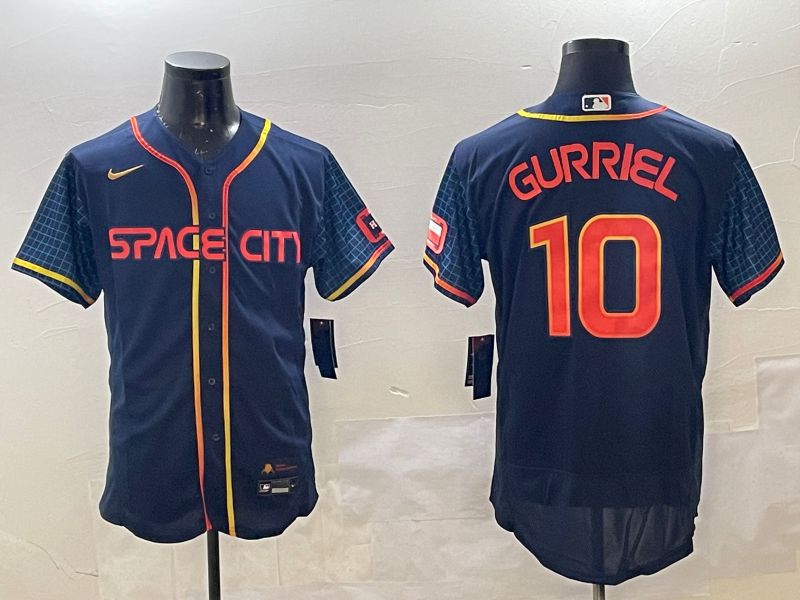Men Houston Astros #10 Gurriel Blue City Edition Elite 2025 Nike MLB Jersey style 1->oklahoma city thunder->NBA Jersey